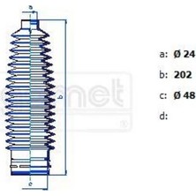 Gomet T493110 Direksiyon Körüğü Sol Termoplastik 407