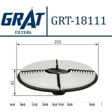 Grat 18111 Hava Filtresi Corolla 88>95 1.6 Karbüratörlü AE100 AE91 1780115060