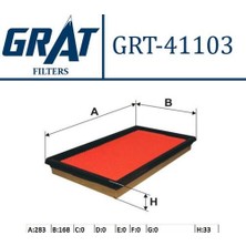 Grat 41103 Hava Filtresi Nissan Primera P11 2.0 9602 Vanetta 97 07 Maxima 9600 Almera 1.5 1.8 2.0 00