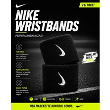 Doğan Spor Swoosh Wristbands 2 Unisex Siyah Antrenman Havlu Bileklik