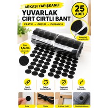 Dünya Magnet 25 Adet 1,5 cm Yuvarlak Cırt Cırt Bant Arkası Yapışkanlı Güçlü Cırt Bant
