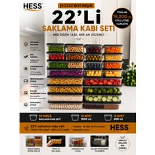Hess Mikrodalga ve Difriz Uyumlu 22 Adet Saklama Kabı Seti 1200MLX10+600MLX12