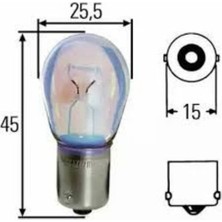 Hella 8GA002073251 Ampul 93 24V 21W R21W Halojen BA15S Ağır Duty 1359951