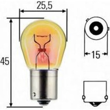 Hella 8GA006841241 Ampul 93 Sarı PY21W 24 V 21 W PY21W Halojen Universal 81259010102