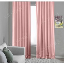 Pierre Cardin Pudra Pembe Blackout Perde , Karartma Işık Geçirmez Perde , Pilesiz Dikim (Tek Kanat Fon Perde)