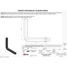 İbraş Ibras 65365 75MM 85MM 50CM 50CM Dirsek Hortumu Sıcak ve Soğuk Su Kullanımı Icın