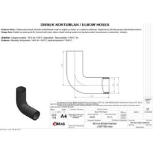 İbraş Ibras 65303 60MM 70MM 15CM 15CM Dirsek Hortumu Sıcak ve Soğuk Su Kullanımı Icın