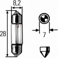 Hella 8GM002094241 Ampul Sofit 24V 3W M Halojen Sv7 8 Universal 1354890