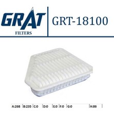 Grat 18100 Hava Filtresi Corolla 0711 Avensis 12> 2.0 D4D Corolla 13> 1.4 D4D Auris 0711 1.4 D4D Aur