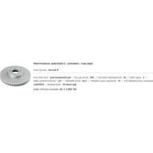 Herth Buss Herthbuss J3300855 Bmw F01 F07 F12 Ön Fren Diski Sağ 34116898730 104949