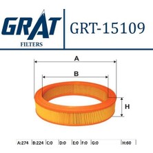 Grat 15109 Hava Filtresi 278×221×62 Vw Caddy 9603 Golf 96 98 Polo 9500 Polo Cls 9601 22641AA150