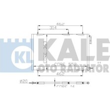 Kale 200ABC080 Condenser Peugeot 206 1.1 1.4 1.6 2.0 Hdı mt Kurutucusuz 552X363X16 6455CH