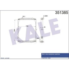 Kale 351385 Radyatör Iveco Eurostar E38 E42 E47 E52 Eurotech E38 E42 92 mt Çerçeveli Brazıng 900X748