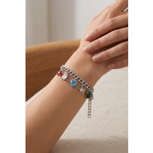 Lyra Vip A Kalite Kararmaz Renkli Charm Bileklik Silver Gümüş Renk Bileklik