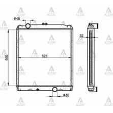 Maher 10493 Radyatör Su Canter 659 7.5 Ton 32MM M T Brazıng MC127008
