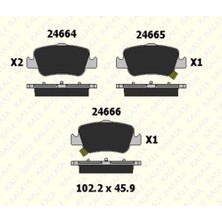 Kale Balata 24664A0000KD13 Fren Balatası Arka . 1.4 D4D Corolla E15 : Corolla E18 13 : Auris E15. E1