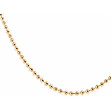 Zeino Dorika Top Zincir Kolye  - 14K Altın Kaplama - 50 cm