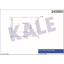 Kale 345880 Radyatör Chevrolet Daewoo Nubira 00 Ac - Otom. 655X378X16 Al Pl Brz 96273594