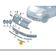Kaporta 7E5853102 Panjur Sus Çıtası Ön Sağ Nikelajlı Vw T7 2016> 7E5853102