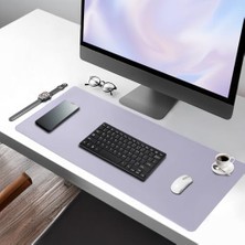 Gees Global Black Deer Pu Deri Mouse Pad Dikişli Kenar Dayanıklı Büyük Boy Çift Yönlü Kullanım Ofis Masa Matı Sümen(Lila, 90X40 Xl)