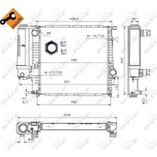 Nrf 53849 Motor Su Radyatörü Man Sanz Klimalı Bmw M40 M43 M50 M52 E30 E35 17101247145