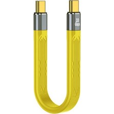 Silabor Type-C To Type-C Kablo 10 Gbps USB Type Kablosu 100W Pd Hızlı Şarj Kablosu - Sarı C-5 10 cm