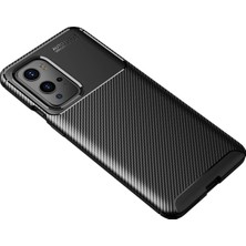 TeknoKapsül One Plus 9 Pro Kılıf Auto Focus Karbon Kapak - Siyah