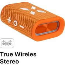 Gees Global Xenon Smart Bluetooth Kablosuz Su Geçirmez Ipx7 Rgb Tws Stereo Hoparlör (Turuncu-Beyaz) X6703