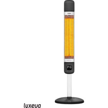 Luxeva Smart FR Wi-Fi Akıllı Karbon Infrared Ayaklı Isıtıcı 2500W IP55 Dış Mekan Elektrikli Soba Siyah