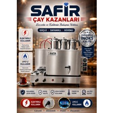 Safir Çay Kazanları Safir 3 Demlikli Inoks Tam Otomatik Çay Kazanı Elektrikli ve Tüplü Çay Ocağı Kazanı Çay Semaveri