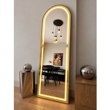 Effe Yapı Dekor Ledli Gold Metal Çerçeveli 180X60 cm Ayaklı Boy Aynası
