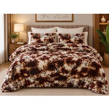 Yünteks Merinos Diamond Kürk Leopar Desen Comforter Set, Çift Kişilik Yorgan Seti (220X240)