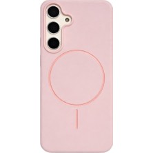 Vissona Samsung Galaxy S24 Kılıf – İçi Kadife – MagSafe Uyumlu – Pembe Renk – Telefon Kılıfı