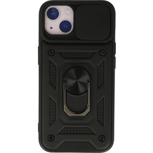 TeknoKapsül iPhone 13 Kılıf Pars Lens Yüzüklü Silikon - Siyah