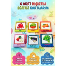 Farbu Oyuncak Eğitici Soft Kartlar Meyve - Sebze – Bebekler Için Güvenli Ilk Öğrenme Kartları