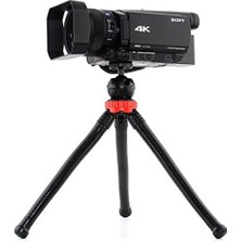 Gees Global Esnek Youtuber Yayıncılar ve Sosya Medya Için Ideal 30CM Ahtapot 360 Derece Taşınabilir Ayakları Bükülebilir Selfie Telefon Tutuculu 3 Ayaklı Kampda Tatilde Gezilerde Tripod Çok Hafif 320GR