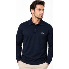 Lacoste Polo Çıt Çıt Kapama Lacivert Regular Fit Uzun Kol