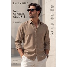 Barmore Comfort Fit Kahverengi Gömlek | Hızlı Ütü, Kusursuz Duruş: Modern Dokulu Kırışmaz Tasarım