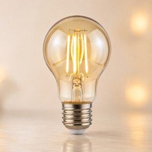 Orbus A60 LED Filament Ampul 4.8W Amber Cam 2700K Sarı Işık 540 Lümen
