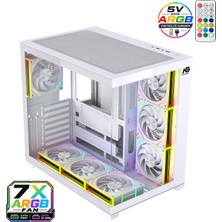 Next Gaming Alpha Neon 7x Argb Fan Kumanda ve Kontrolcü Atx Boş Bilgisayar Kasası Beyaz