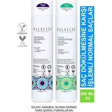 Halalles Saç Dökülmesine Karşı Şampuan Işlemli Normal Yapılı Saçlar - Sülfatsız & Vegan Formül 2 x 300 ml