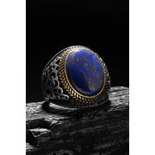 Takıdepo Lapis Lazuli Taşlı Gümüş Erkek Yüzük