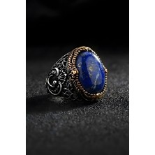 Takıdepo Hünkar Model Lapis Lazuli Taşlı Gümüş Erkek Yüzük