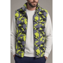 Genius Store Erkek Yelek Içi Şardonlu Sherpa Peluş Yelek Tam Fermuarlı Cepli  Kuzu Outdoor Yelek (SARI)
