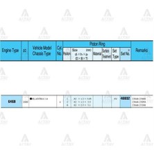 Riken 40832-STD Segman Elantra 9600 1.8 82.00MM G4GM Std Takım 40832STD