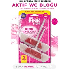 The Pink Stuff Power Active Aktif Wc Bloğu 2'li Paket-Suya Pembe Renk Veren Klozet Temizleyici