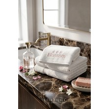 Sleep Garden %100 Pamuk Nakışlı Tasarım Bossom Yazılı Desen El ve Yüz Havlusu 50X90 cm
