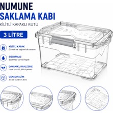 Labolist Numune Saklama Kabı Plastik  3 L - Kilit Kapaklı Kutu
