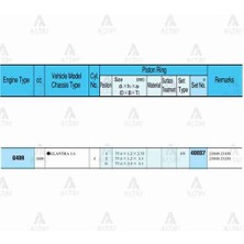 Riken 40837-050 Segman Elantra 9600 1.6 77.90MM G4GR 0.50 Takım 40837050