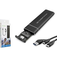 Nodar Hadron HDX1769 SSD Kutu Type-C3.1 + Usb3.0 Nvme M2 Chıp JMS581D Sıyah